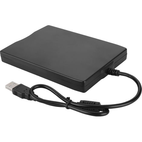 Lecteur de disquette USB portable 1,44 Mo noir pour usage général (1/5)