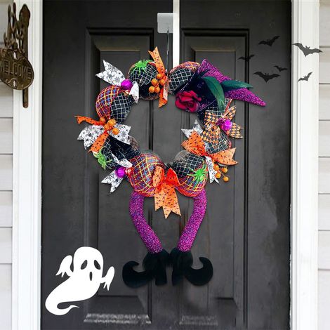Guirlande Halloween - 60 x 45 cm - Pour Porte Porche Fenêtre Intérieur Extérieur - 1 Pièce (1/5)