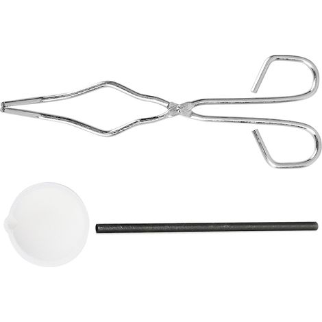 Lot de 3 pièces de fusion en graphite portable : bols en quartz, longue pince et tige de mélange, kit de forge pour métaux et bijoux (1/5)