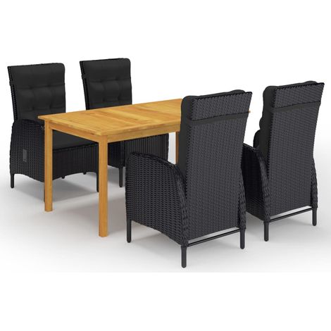 5-tlg. Garten-Essgruppe Schwarz