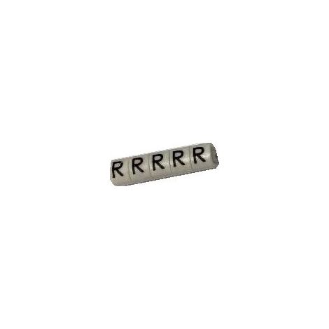 Repère câble RS PRO, Ø câble 3  4.2mm, texte : R, Noir sur Blanc ( Prix pour Sachet de 250 )