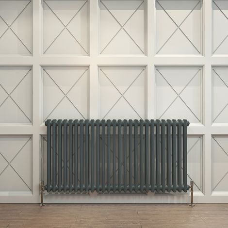 Biubiubath Traditional Cast Iron Radiator 600x1190mm 2 Column Anthracite (1/5)