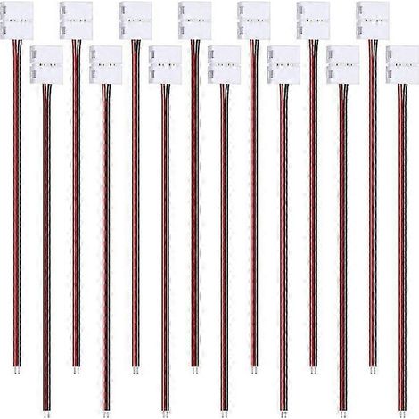 Lotto di 24 connettori per LED nastro 8 mm 2-pin, compatibile con i nastri LED SMD 3528/2835 monocromatico flessibile a 8 mm di larghezza. (1/5)