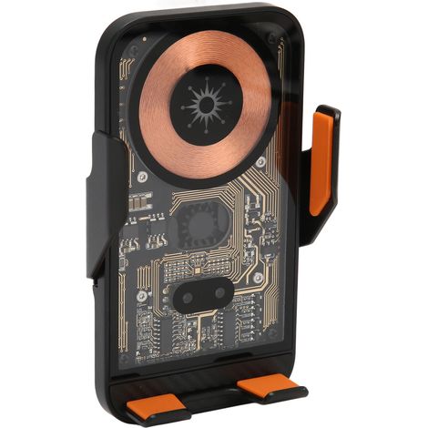 Chargeur de voiture sans fil, coque transparente, support rotatif à 360°, bouton tactile, capteur intelligent, support de téléphone C10 (1/5)