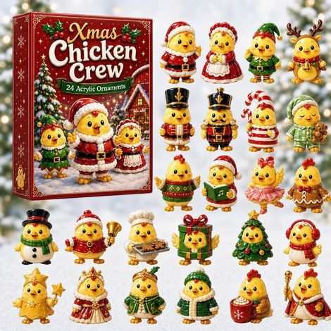 Équipe de poussins de Noël calendrier avent 2026 2D