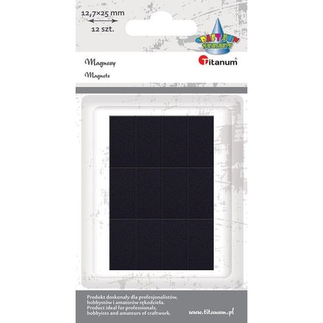 Imanes autoadhesivos rectangulares 12,7x25mm 12 uds