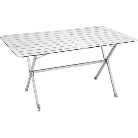 Brunner Table De Camping Silver Gapless Level 6 Pliable En Aluminium Avec Plateau Enroulable