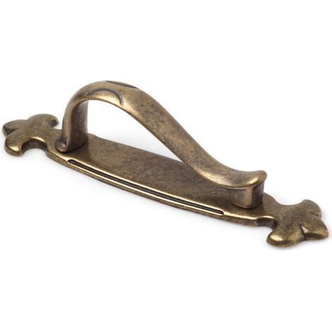 Asa en zamak con acabado cuero, dimensiones: 119x21x30mm, entrepuntos: 64mm -