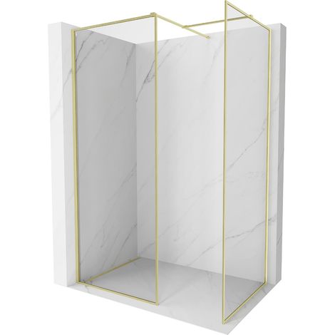 Mexen Kioto-F Pantalla de ducha Walk-in con marco 100 x 80 cm, transparente 8 mm, oro cepillado - 800-100-202-04-55-080 (1/5)