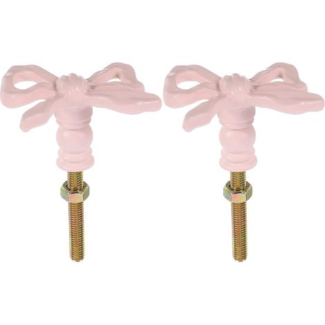 Lot de 2 Poignées de Tiroir Style Nœud Vintage, Finition Rose Patinée, Poignées Décoratives pour Armoire et Commode, Boutons Rétro pour Meubles Garçon et Filles, Quincaillerie (1/5)