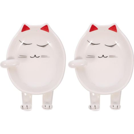 Lot de 2 Repose-Cuillères en Céramique Rouge Support Porte-Couvercle et Porte-Baguettes Compact pour Ustensiles Cuisine Accessoire Pratique pour Plan de Travail et Usage (1/5)