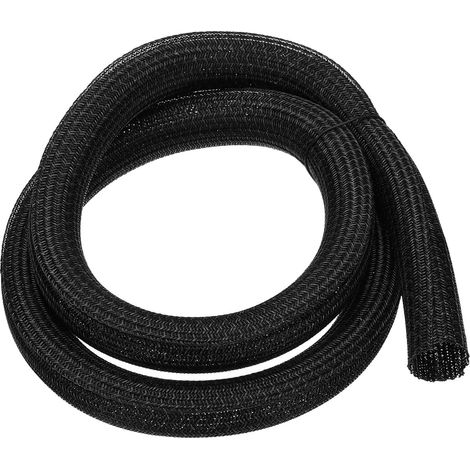 Gaine Cable Tressée Fendue 29mm Id 1,5Mètre en Pet Noir (1/5)