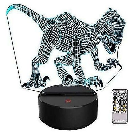 Veilleuse 3D dinosaure pour enfants, cadeau de Noël, anniversaire, jouet Indoraptor, lampe illusion 3D, lumière animale, cadeaux pour garçons, chambre à coucher, fourniture de fête