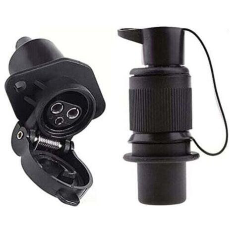 Prise Remorque et Prise pour Remorque ​3 Broches, 12V Étanche Prise De Remorque 3 Broches Femelle Male, Prise Remorque Attelage 3 Broches Convient Remorque/RV/Voiture, 2 Points De Montage