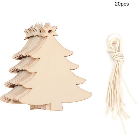 Suspension décorative de Noël pour sapin, lot de 20 ornements en forme d'arbre, pendentifs artisanaux et embellissements de fête. (1/5)