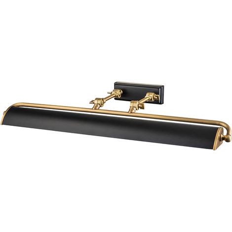 Elstead Winchfield Grand luminaire pour tableau à 4 lumières, laiton vieilli et noir mat (1/5)
