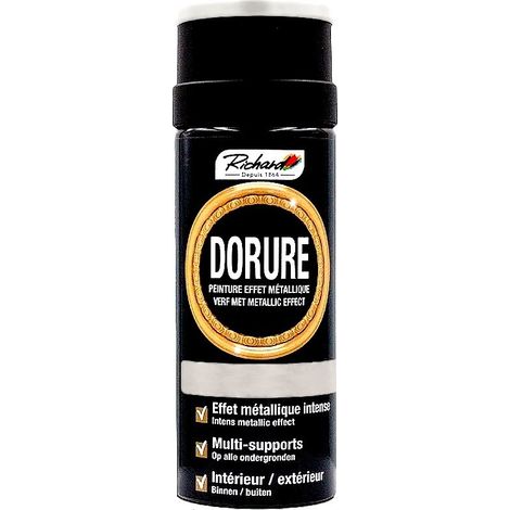 Aérosol dorure effet métallique RICHARD tout support en interieur et exterieur 400 ml Teinte: DORURE CHROME (1/2)