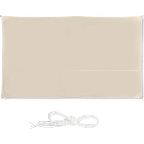 Voile d'ombrage rectangulaire 2 x 4 m Tissu polyester 180g/m² Protection UV 30+ Installation rapide avec tendeurs et crochets (1/5)