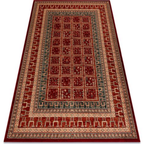 Wollteppich KASHQAI 4349 300 orientalisch, Rahmen Terrakotta / grün red 67x130 cm