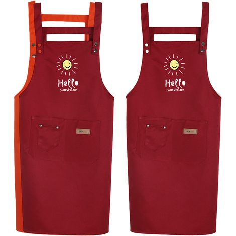 2 Pièces Salopette, Tablier en Polyester et Coton, Résistant aux Taches, pour Cuisine et Restaurant (1/5)