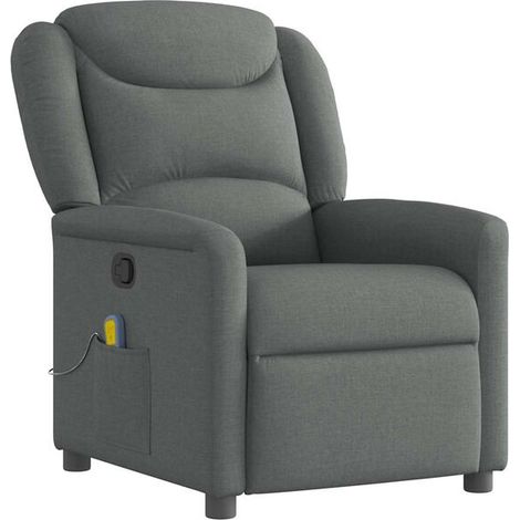 fauteuil de massage inclinable en tissu gris foncé (1/5)
