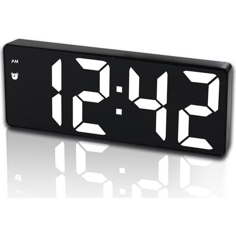 Reloj despertador digital LED de viaje - Negro (1/5)