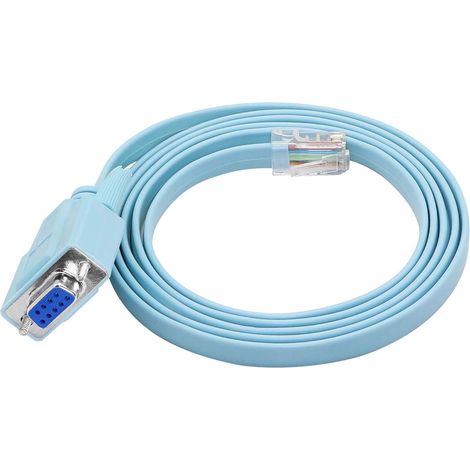 Câble RJ45 vers port série 9 broches DB9 femelle RS232 vers RJ45 mâle Cat5 Ethernet LAN Rollover Console Câble pour appareils réseau Cisco (1/5)