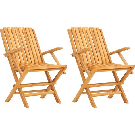 vidaXL Sillas plegables (2 unidades) 61x67x90 cm, madera maciza de teca. (1/2)