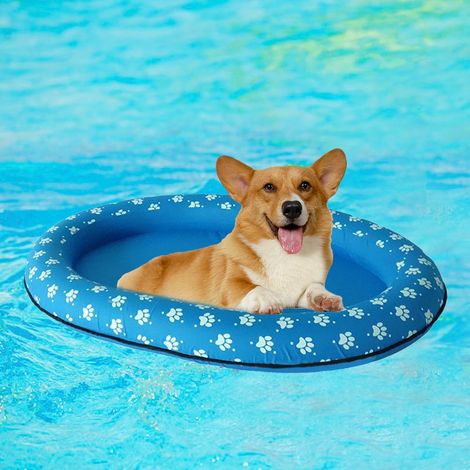 Aufblasbares Schwimmboot für Hunde, Haustierpool, Wasserspielfloß für draußen. (1/5)