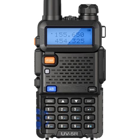 UV5R Talkie Walkie VHF UHF FM Radio avec Double Bande Radio, Noir (1 pc) 1800mAh Li-ION Battery
