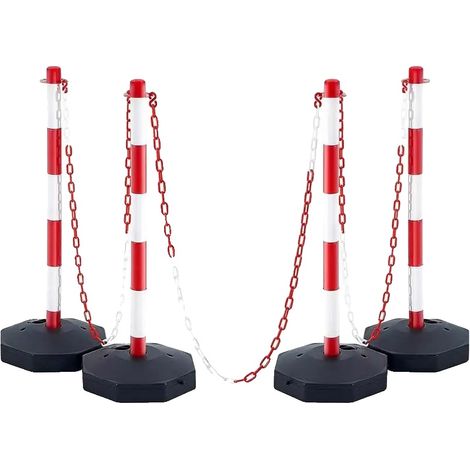 Poste de señalización vial, base rellenable, altura ajustable, 4 piezas (1/2)