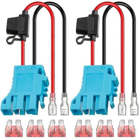 Kit de connecteurs de remplacement pour faisceau de câbles 12 AWG (lot de 2) compatible avec la batterie SLA 12 volts Peg-Perego pour véhicules à pédales avec fusible (édition 0923) (1/5)