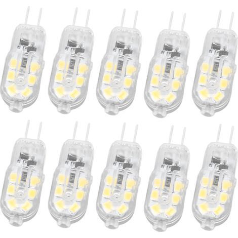 10 Stück G4 LED-Lampen, dimmbar, hohe Farbwiedergabe, transparentes Gehäuse, für Gartenbeleuchtung, 12 V DC, weißes Licht (1/5)