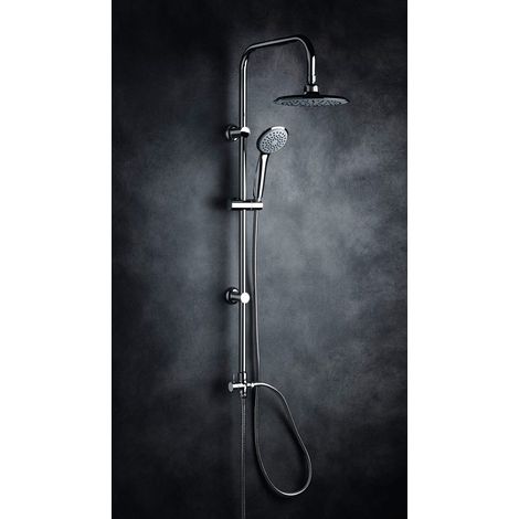 Colonna Doccia a Ponte Soffione Ø25cm Doccetta Acciaio Cromato (1/2)