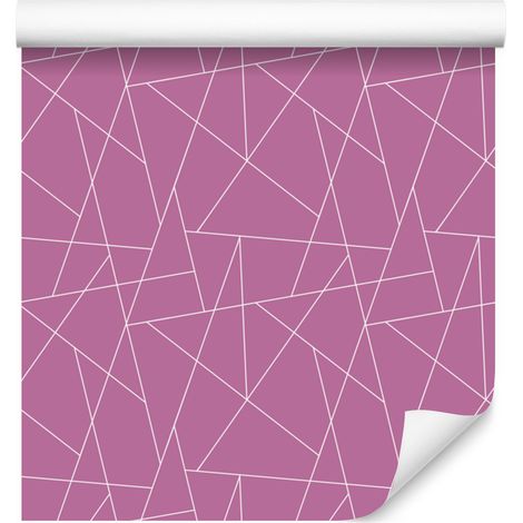 Carta da parati con motivo geometrico viola, dettagli delicati, 50x1000 cm (1/5)