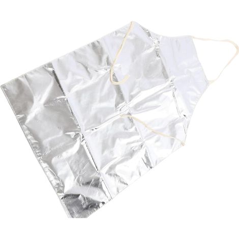 Tablier Résistant à la Chaleur Tablier de Soudage en Coton en Feuille d'aluminium 1832 ° F Isolation par Réflexion Thermique Vêtements de Travail Ignifuges pour la Cuisine, la Cuisson, le (1/5)