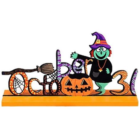Décoration d'Halloween - - Tête de citrouille en bois - Ambiance effrayante - Durable - Polyvalente YYV (1/4)