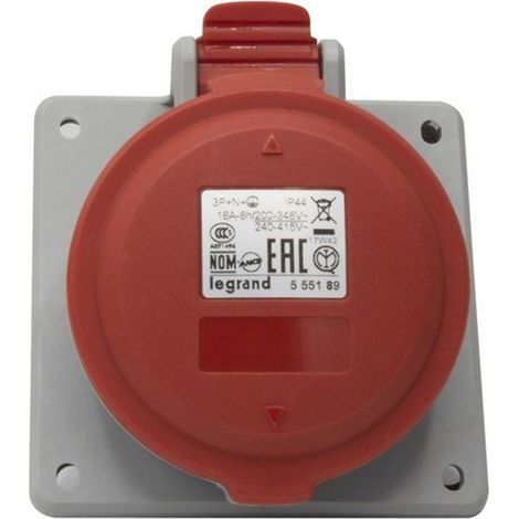 LEGRAND 555189 Base cuadrada 16A 3P + N + TT 415V IP44