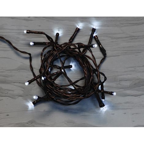 LUCI DI NATALE CATENA CON 20 LED BIANCO GHIACCIO 3MT USO INTERNO