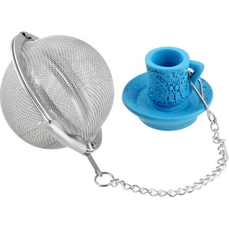 Fackelmann Pallina da tè con Ciondolo per Tazze, Plastica Acciaio Inossidabile, Blu (1/4)