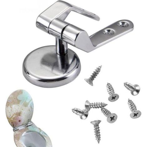 Kit de fixation pour abattant, 2 charnières universelles, alliage de zinc, 2 tiges filetées, 8 vis, salle de bain (1/3)