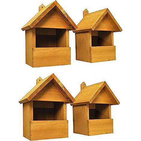 Large Wooden Robin Birdhouse Garden Nest Boxes (Set of 4) (1/5)