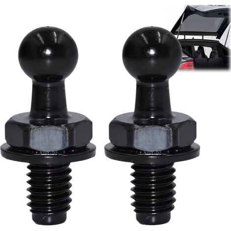2 Pièces Boulon à Rotule,Boulon à Goujon à Bille,M8 Rotule De Verin Capot,Goupilles à Bille Renforcées pour Vérins à Gaz,Tête Sphérique 10 mm, Compatible Hayons Capots Voiture et Bateaux(Noir) (1/5)
