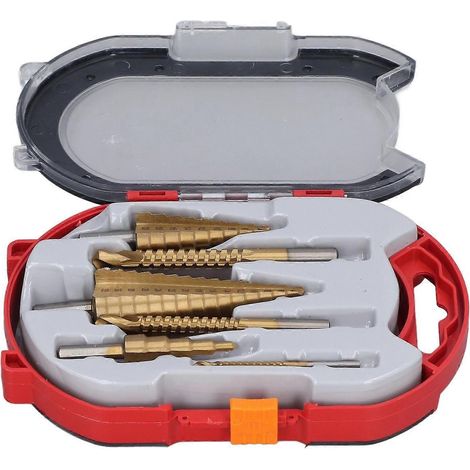 6-teiliges Set Stufenbohrer mit gerader Nut und Rundschaft aus Titan-HSS-Sägebohrer zum Reiben von Metall