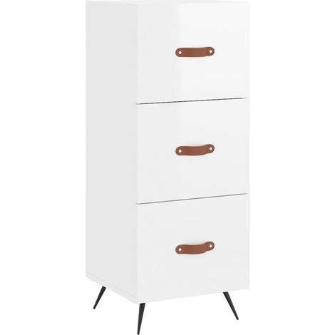 Maison Exclusive - Credenza Bianco Lucido 34,5x34x90 cm in Legno Multistrato