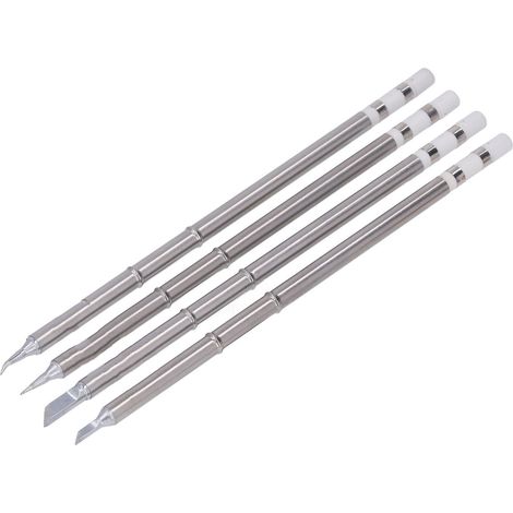 Kit de 4 pannes de fer à souder en acier inoxydable : coudes, grandes et petites, pointes de couteau. (1/5)