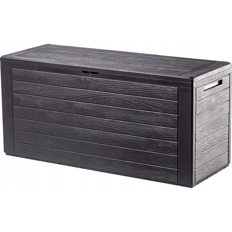 KADAX Gartenkiste, Aufbewahrungsbox aus Kunststoff, 280L, Dunkelbraun