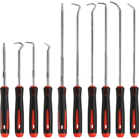 Pick-and-Pick-Set – 10 Präzisions-Auslösewerkzeuge mit rutschfestem Griff zum Entfernen von O-Ringen, Dichtungen und Verkleidungsteilen im Automobilbereich