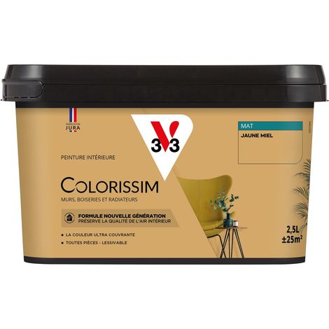 Peinture murale intérieure Colorissim® V33 Jaune miel Mat 2,5L