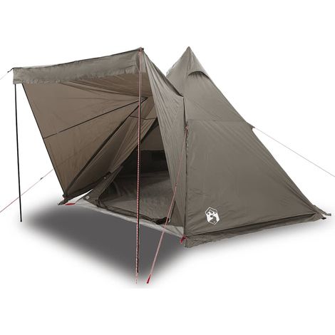 vidaXL Tienda de campaña familiar tipi 6 personas impermeable marrón (1/2)